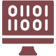 Binary code on computer screen icon